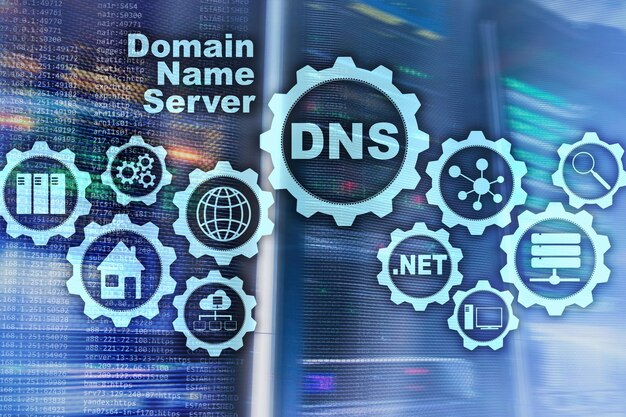 DNS Domain Name System Network Web Communication Internet und digitales Technologiekonzept