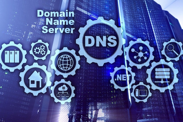 DNS Domain Name System Network Web Communication Internet und digitales Technologiekonzept