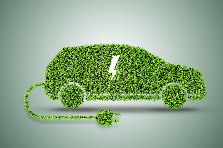 Foto do carro elétrico verde