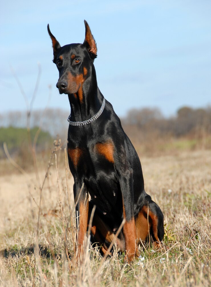 Foto doberman na natureza