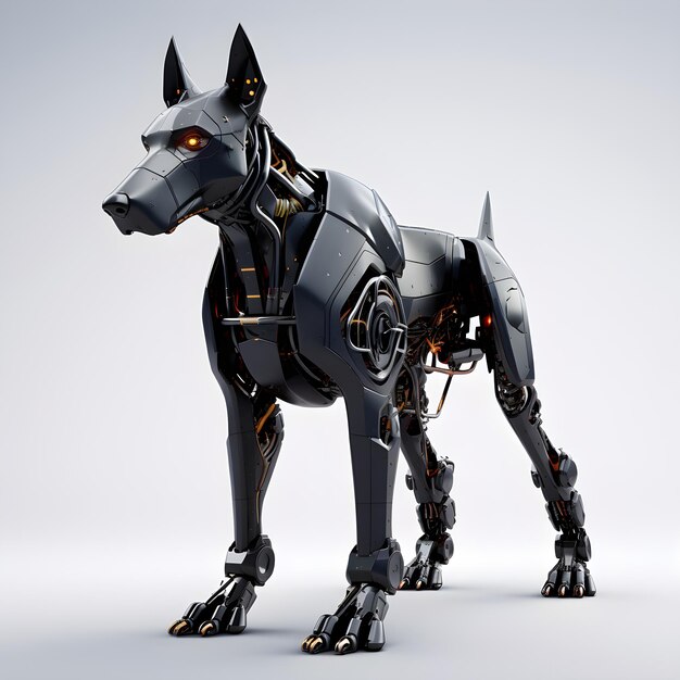 Dobermann-Wachhund-Tierroboter, generative KI-generierte Technologie