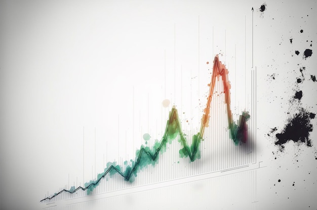 Doble exposición del diagrama financiero creativo virtual en un moderno concepto de banca y contabilidad de fondo de sala de juntas ai generativo