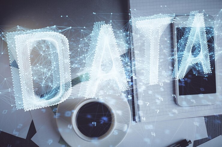 Foto doble exposición del tema tecnológico dibujando sobre la mesa de trabajo vista superior concepto de análisis de datos globales