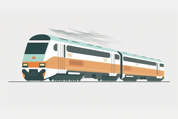 La doble vía permite un tren rápido Dibujo plano y sencillo