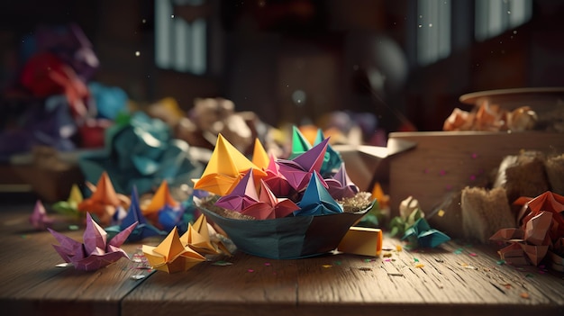 Dobra de origami ai gerar