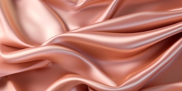 Dobra ondulada elegante de fundo de cetim de seda de ouro rosa por ferramentas generativas de IA