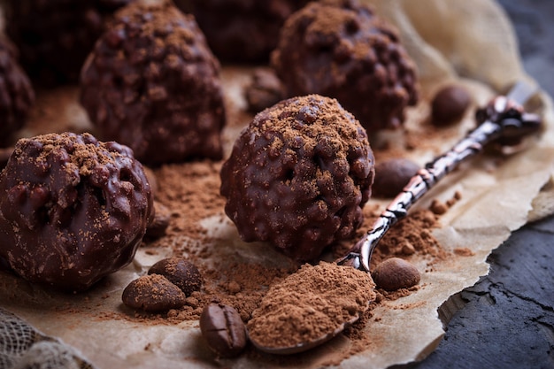 Doce de trufas de chocolate