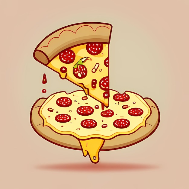 Foto doce e saboroso cute desenho animado pizza coloring delight