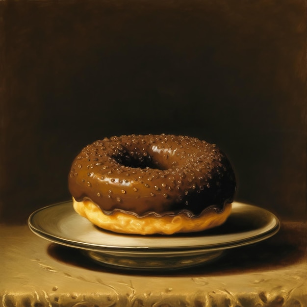 Doce rosquinha ilustração fotorrealista em fundo abstrato