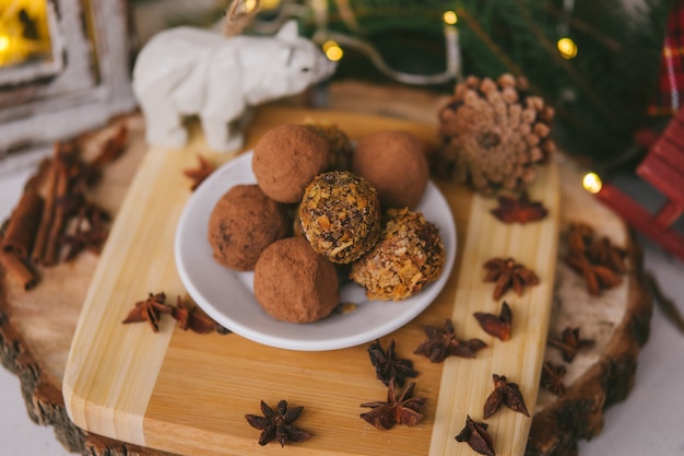 Doces caseiros artesanais em um natal.