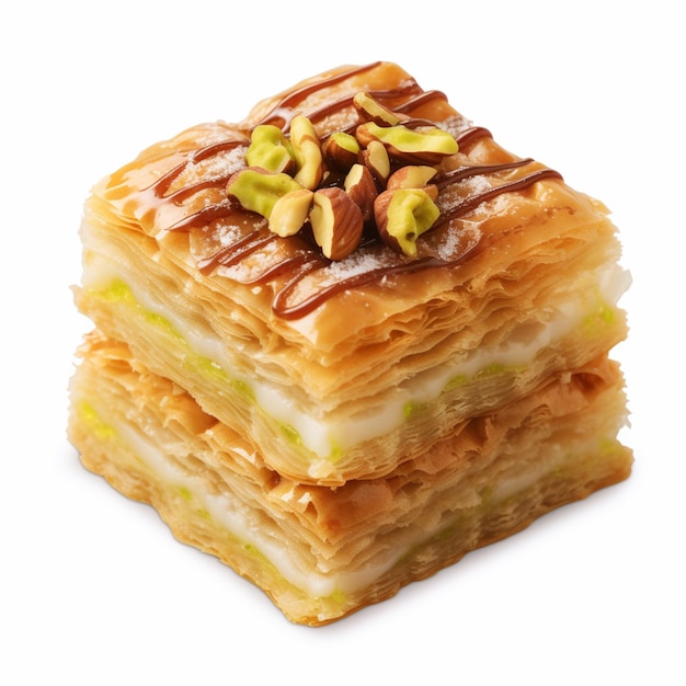 Doces de baklava caseiros com pistache