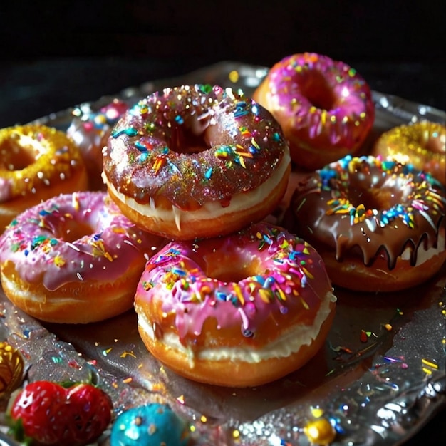 Doces de chocolate luxurioso com nozes e frutas secas