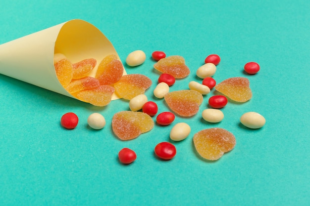 Foto doces de frutas coloridas diferentes