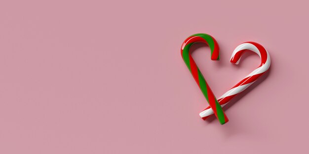 Doces de natal em formato de coração rosa