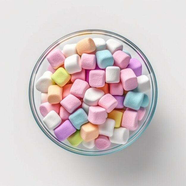 Doces mastigáveis ou marshmallows são gerados por IA macia