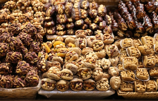 Doces turcos no Bazar das Especiarias Istambul Turquia