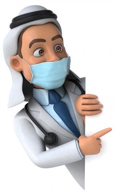Foto doctor animación con una máscara