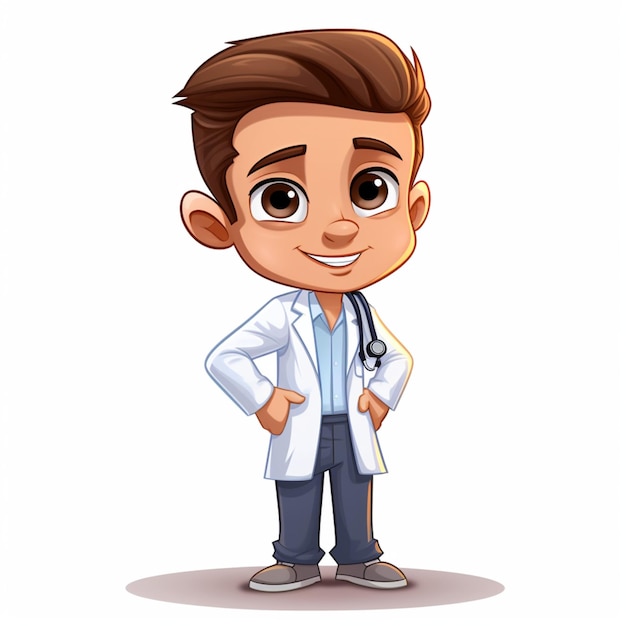 Doctor de dibujos animados en 2D