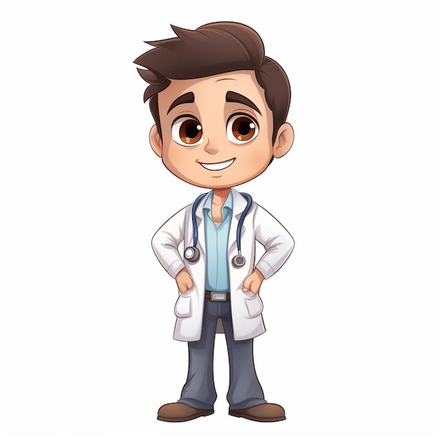 Doctor de dibujos animados en 2D