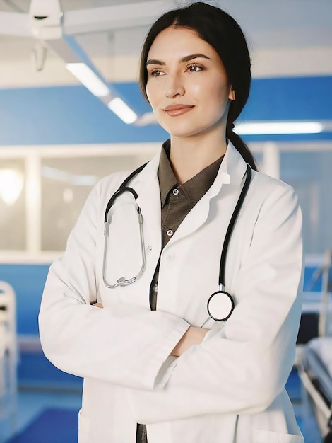 Doctora con confianza en sí misma