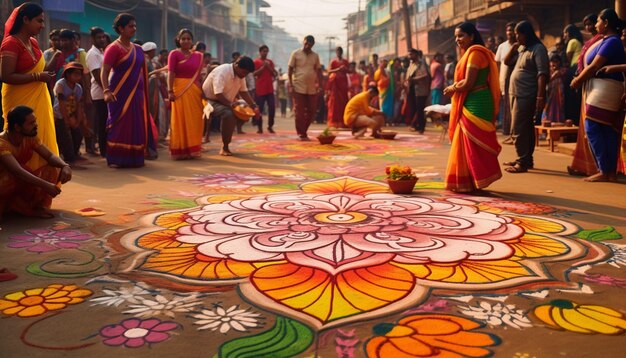 Documenta las vibrantes obras de arte de rangoli creadas para Gudi Padwa