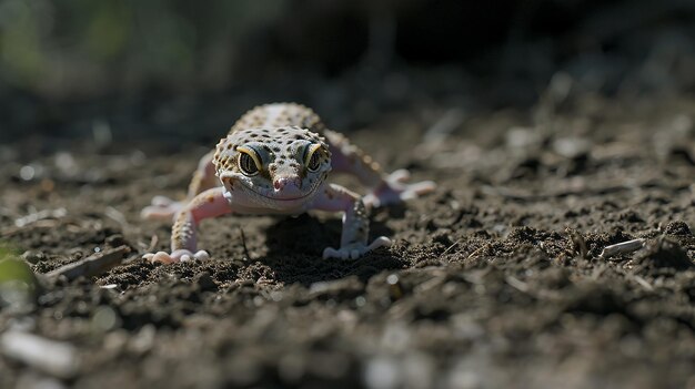 Foto documental de la captura del geco leopardo