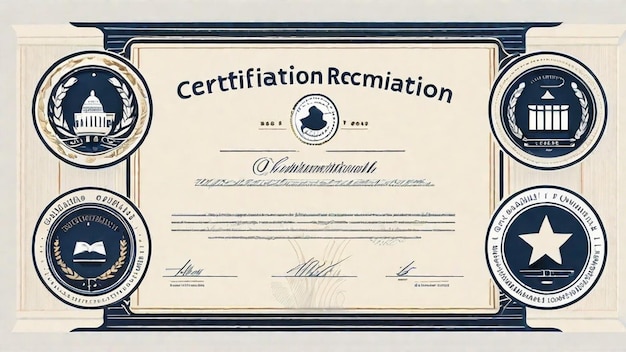 Foto documento de certificación y reconocimiento oficial