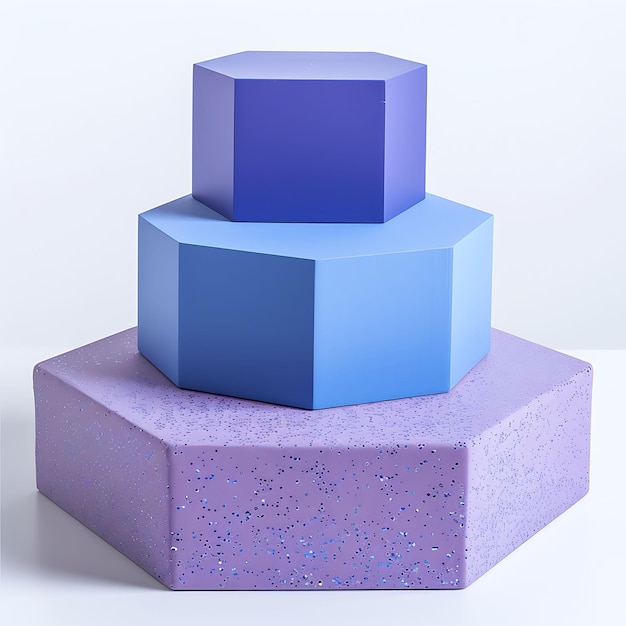Foto dodecaedro 4 degraus pódios com um acabamento mate pódios hav stand de produto conceito ideias de design arte