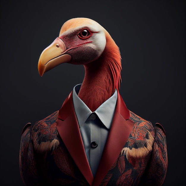 Dodo-Vogel in schlauem formalen Anzug und Hemd Abendessen tragen rotes Büro Corporate