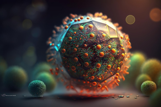 Doença viral da gripe Infecção pandêmica epidêmica Pessoas doentes ameaça ao perigo da humanidade Corona medicina microbiologia Genes de bactérias tensão perigosa doença respiratória Generative AI