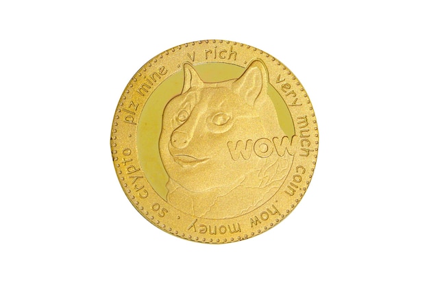 Dogecoin isolado em fundo branco