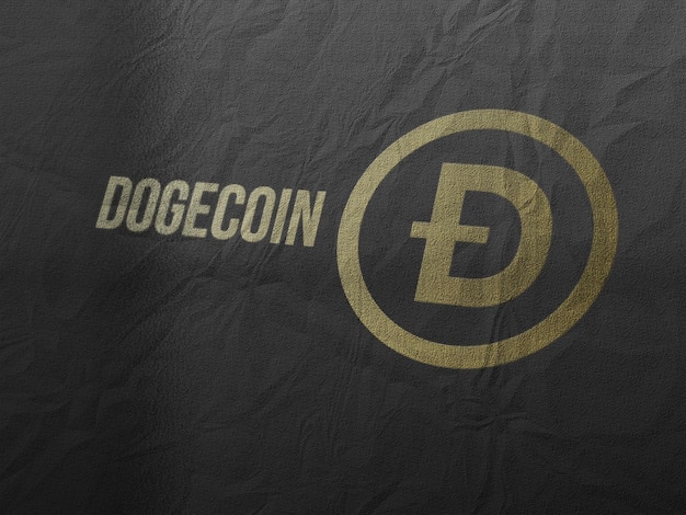 Dogecoin-Kryptowährung und modernes Bankkonzept