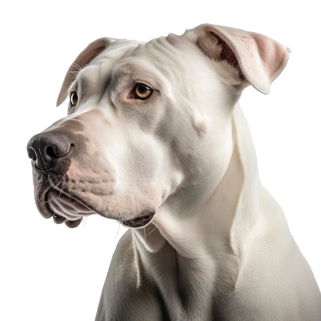 dogo argentino perro blanco sobre fondo blanco