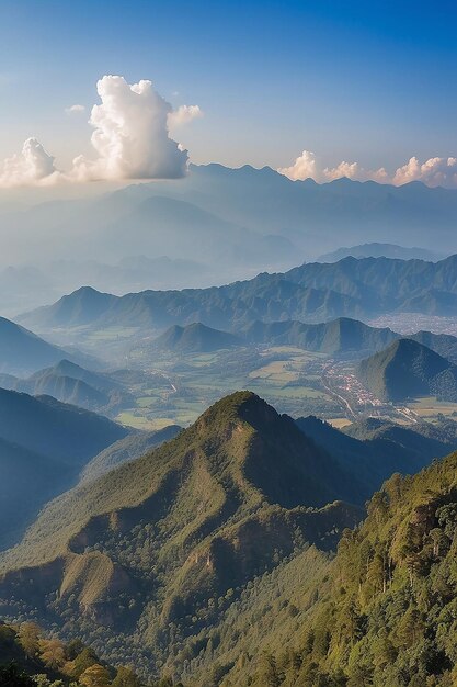 Foto doi luang chiang dao olhando de doi mae ta man chiang mai tailândia