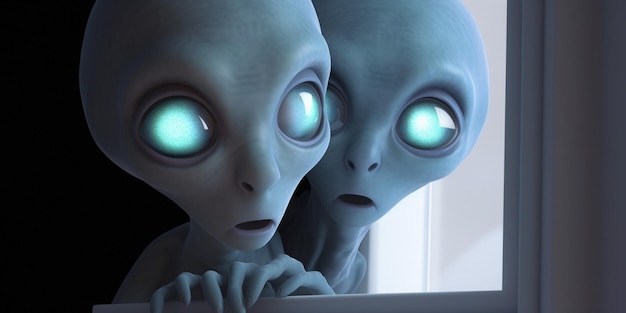 dois alienígenas olhando