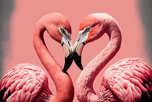 Dois amantes flamingos Generative AI