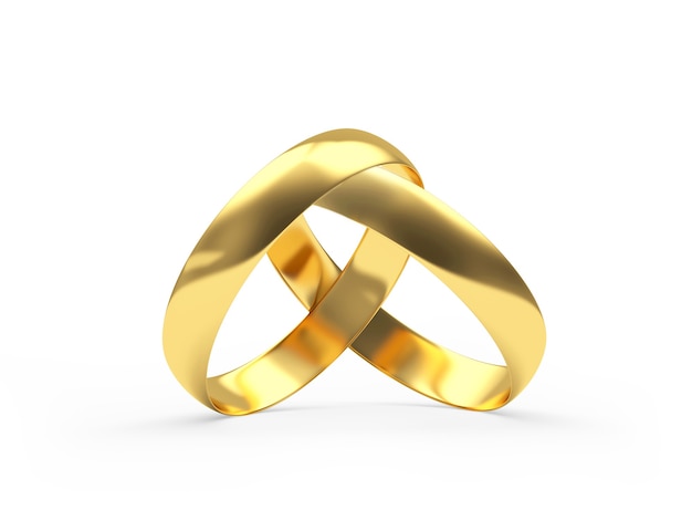 Dois anéis de ouro conectados