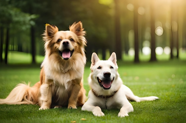 Jogo De Dois Cães Que Luta No Campo Gramíneo Foto de Stock - Imagem de  exterior, jogo: 70741050