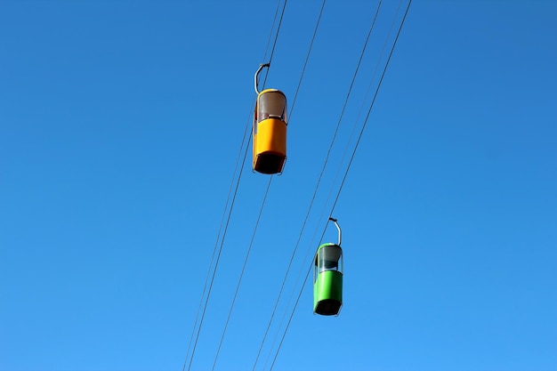 Dois carros do teleférico