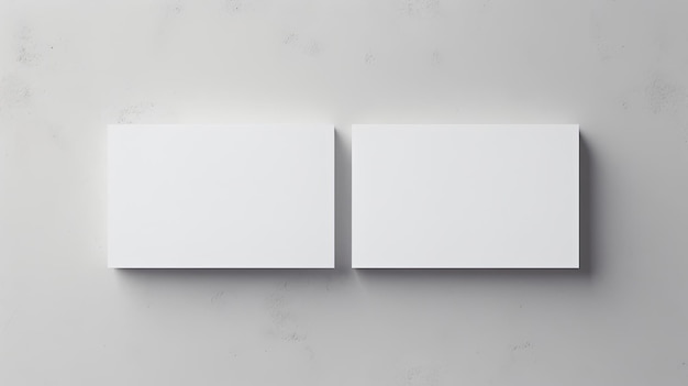 Dois cartões de visita mostrados horizontalmente em um fundo branco texturizado Imagem de maquete