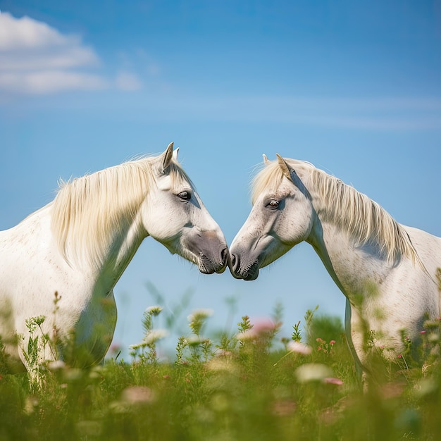 Dois cavalos brancos