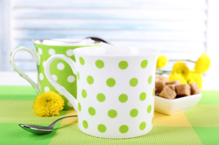 Foto dois copos de bolinhas com açúcar e flores silvestres na mesa sobre fundo claro