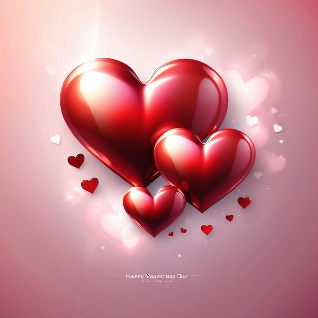 Dois corações brilhantes de Dia dos Namorados
