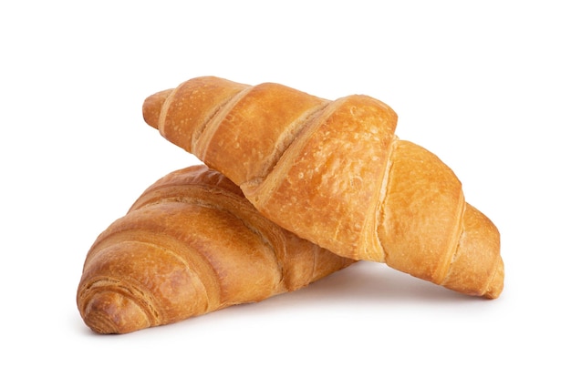 Dois croissants em um fundo branco e isolado