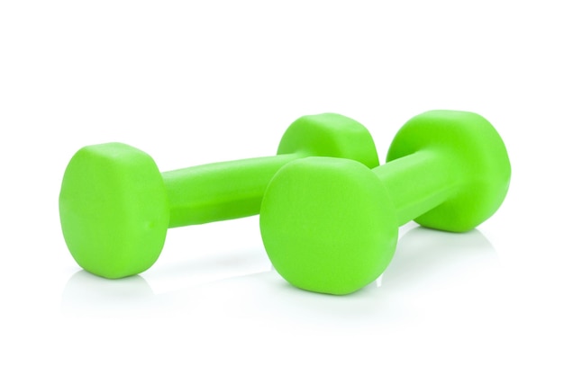 Dois dumbells verdes