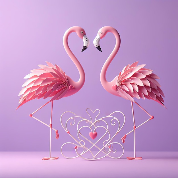 Dois flamingos cor-de-rosa