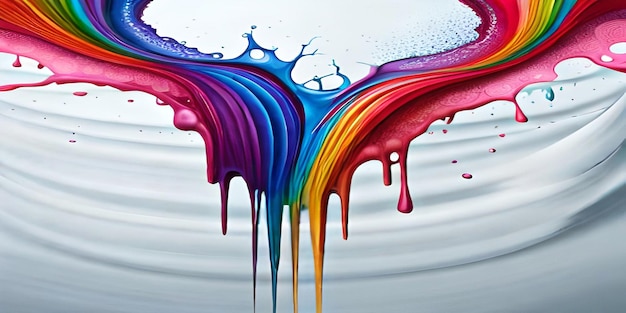 Dois fluxos de arco-íris fundidos em um fundo abstrato