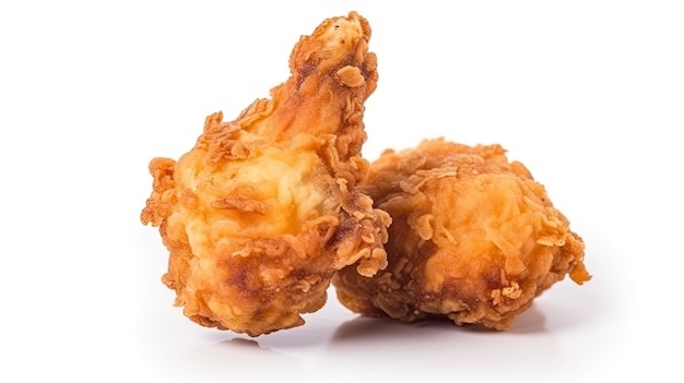 Foto dois frango frito em um fundo branco
