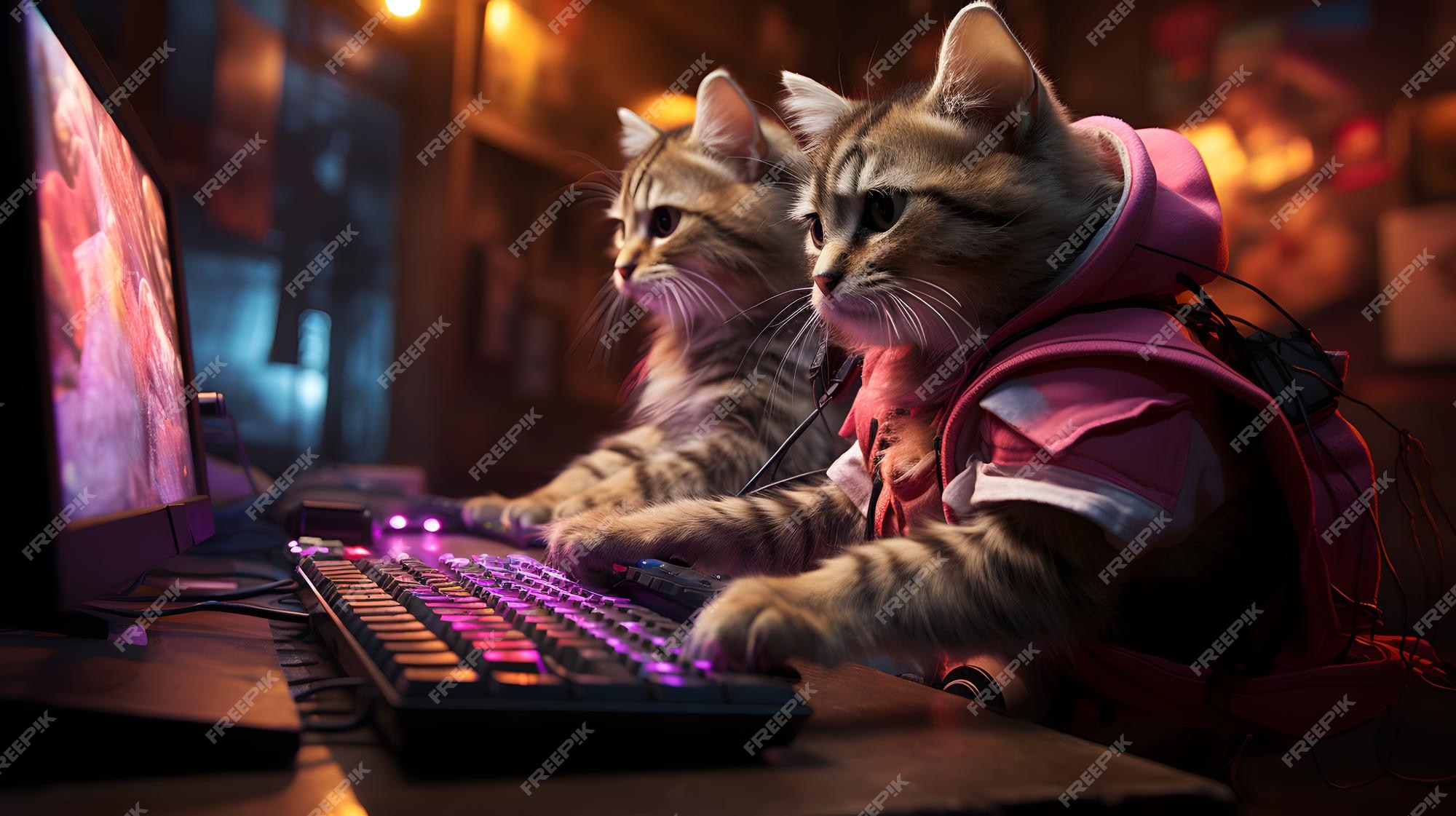 Dois Gatos Sentam No Complexo De Jogos Domésticos Foto de Stock - Imagem de  exercitador, gato: 198776526