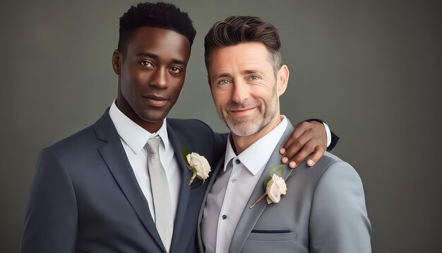 Dois homens gays felizes conceito de Dia dos Namorados